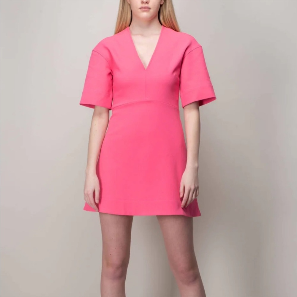 Ganni Stretch Suiting V-Neck Mini Dress sz 38 | 6